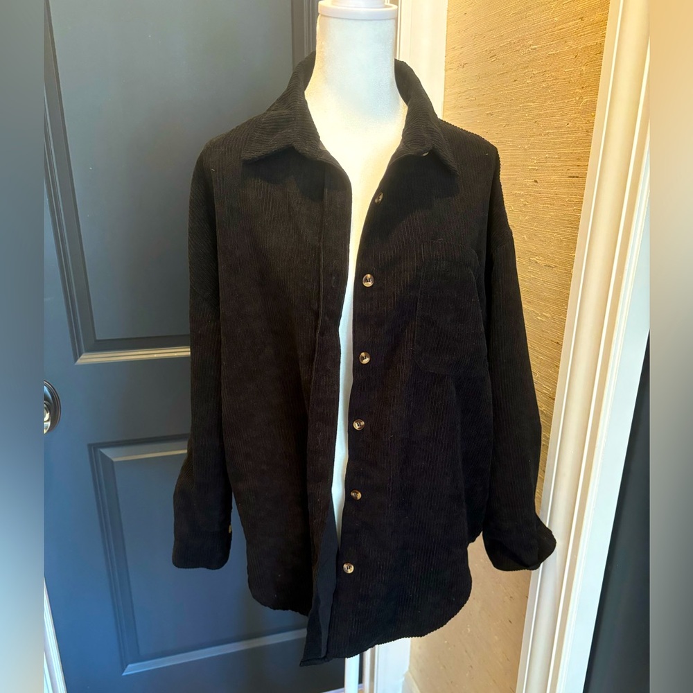 Black Corduroy Shacket
